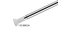OEM Bol Telescopische stang zonder boren 110-200 cm, douchegordijn, roestvrij staal 304 Ø25 mm, zilver/wit