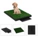 vidaXL Huisdierentoilet met bak en kunstgras 63x50x7 cm groen