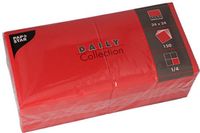 Papstar 150 Servetten DAILY Collection 1/4 vouw 24 cm x 24 cm rood