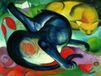Your Decoration B.V. Kunstdruk Franz Marc - Zwei Katzen blau et jaune 80x60cm