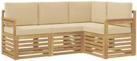 vidaXL - Bank loungeset - 4 zitplekken - Wit en Beige - Polyester