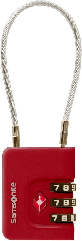 Samsonite Reisaccessoire - 3 digit TSA-slot met kabel - rood