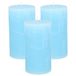 Merkloos / Sans marque Stompkaars/cilinderkaars - 3x - licht blauw - 7 x 13 cm - rustiek model