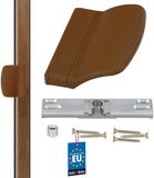 KOTARBAU® Balkondeurgreep, PVC, Eik, Terrasdeurgreep, met Snapper voor Rook en Tocht, Terrasdeur Snapper, Deurgreep Balkon, Bescherming