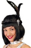 Fiestas Guirca Carnaval verkleed haarband - 4x - Charleston twenties hoofdband - noir - pour dames
