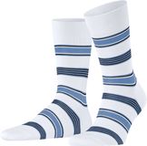 FALKE Marina Stripe versterkt duurzam katoen sokken heren wit - maat 47-48