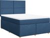 vidaXL Boxspringbed met matras, blauw, 140x190 cm, gestoffeerd