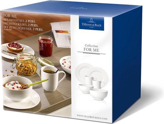 Villeroy & Boch For Me Breakfast Set - 6-delig - 2 Personen - Wit