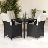 Maison Exclusive - Salon de jardin 5 pièces avec coussins, rotin synthétique noir
