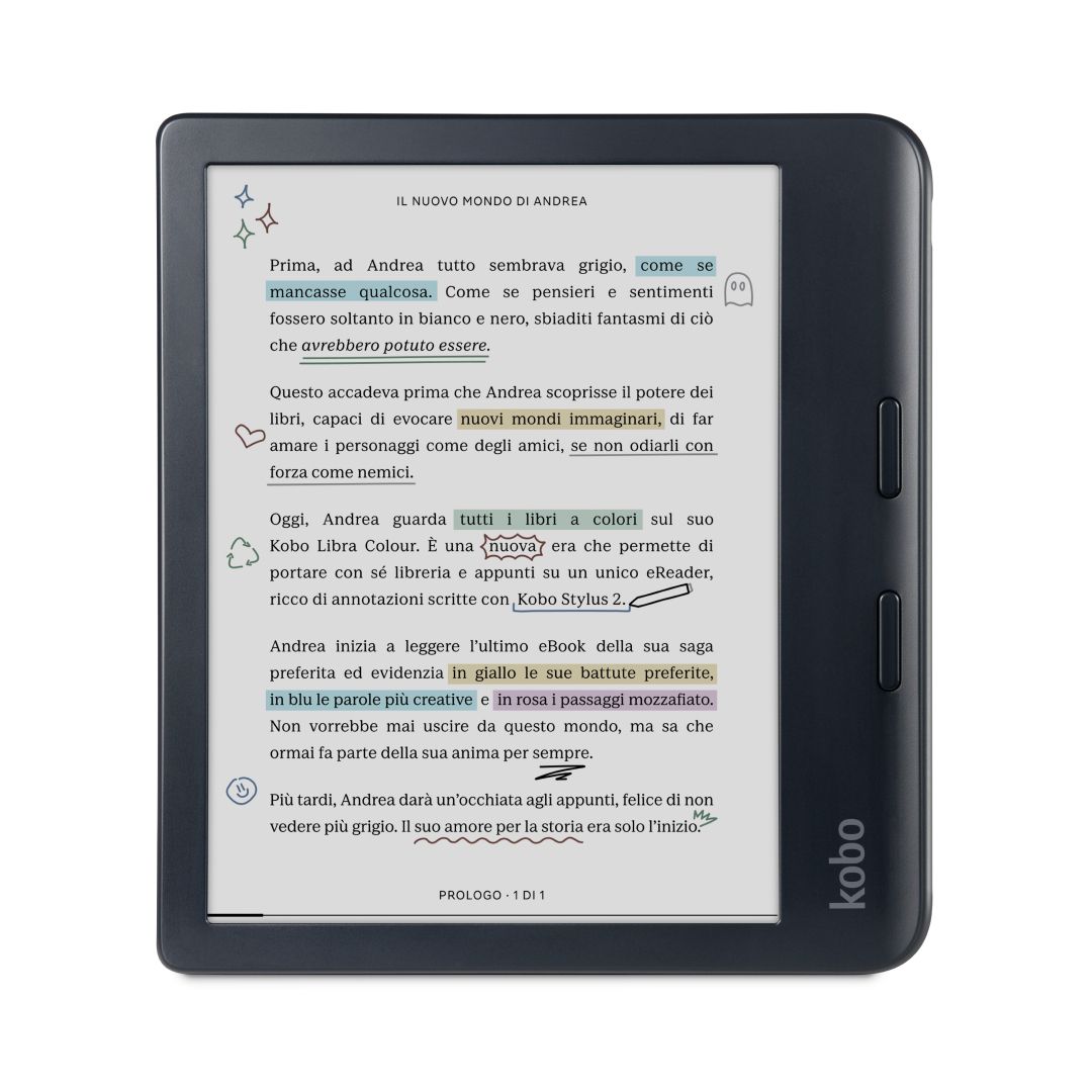 Kobo Libra Colour Stylus Bundel - E-reader - 7 inch kleurenscherm - Inclusief Kobo Stylus 2 - Zwart