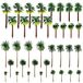 Merkloos Omgoods - 36 Stuks Miniatuur Palm Bomen voor Tuindecoratie en Modellandschap