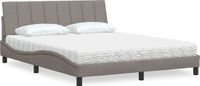 vidaXL Bed met matras "Hanko" stof taupe 160x200 cm