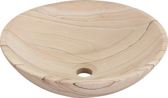 Differnz Sandstone Waskom - Kunststof - Hout - 40 x 40 x 15 cm