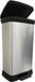 Merkloos Poubelle à Pédale Effet Métallique Fermeture Douce Deco - Argent - 50 Litres