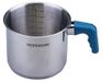 Fackelmann Melkpot Essential Ø 14 cm van roestvrij staal met ergonomische bakeliet handgreep en praktische literschaal - ideaal voor alle warmtebronnen, blauw