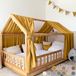 LILIMAUS Lit cabane baldaquin - baldaquin pour lit cabane - 135 x 320 cm - mousseline coton - jaune