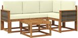 vidaXL - Hoek loungeset - 4 zitplekken - Polyester - Naturel et crème