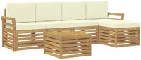 vidaXL - Buiten - bank - set - 6 - st - Wit - en - crèmekleurig - Polyester