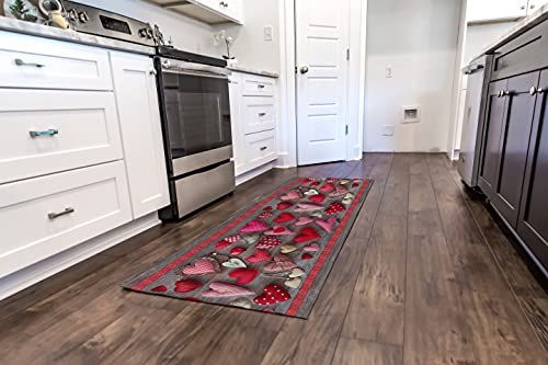 MB HOME ITALY Hearts Tapijtloper met digitale druk, 50 x 150 cm
