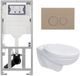 Geberit Adema Classico toiletset - Inbouwreservoir, Toiletpot, Taupe Bedieningsplaat, Glans Wit