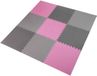 One Fitness Puzzelmat - Set van 9 - 10 mm - Roze/Grijs