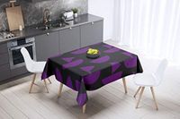 Bonamaison Tafelkleed, Anti-Mold, Sneldrogend, Waterdicht, 100% Polyester Tafellaken, Paars, zwart, 140 x 140 Cm