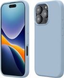 kwmobile telefoonhoesje geschikt voor Apple iPhone 16 Pro - Hoesje met siliconen coating - Smartphone case in mat lichtblauw