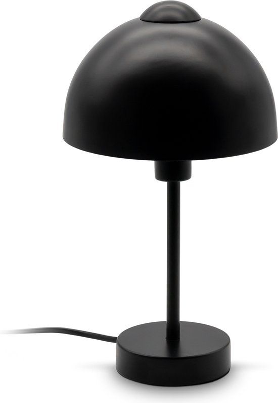 B.K.Licht - Retro Tafellamp Zwart - E14 Fitting - Ø18cm
