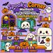 Spooky Corner Malbuch für Erwachsene und Senioren: Süße und einfache Halloween Ausmalbilder mit niedlichen Geistern, Kürbissen und gemütlichen Szenen für Entspannung und Stressabbau