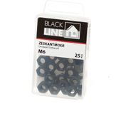 Hoenderdaal Moer zwart din934 M6 - 25 stuks