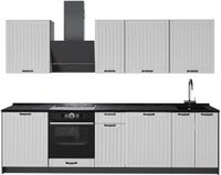 Vicco Complete keukeneenheid Fame-Line, Wit Landhuis/Antraciet, 280 cm zonder werkblad