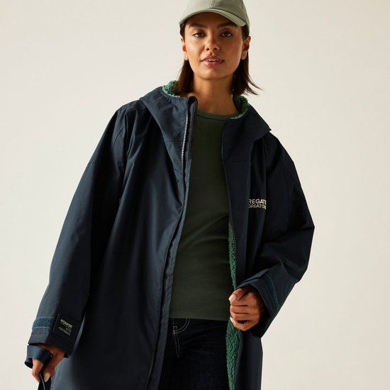 Regatta Waterdichte Omkleedjas Blauw Lange Mouw Rits Polyester