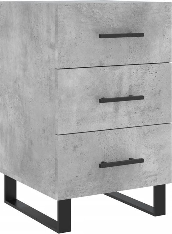 vidaXL Nachtkastje 40x40x66 cm bewerkt hout betongrijs
