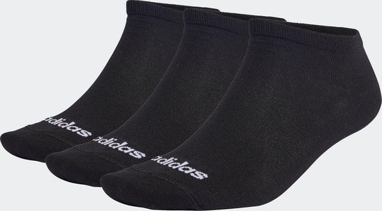 adidas Sportswear Dunne Linear Korte Sokken 3 Paar - Unisex - Zwart - Maat 43-45