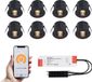HOFTRONIC Set van 8 Betty Smart LED Mini Inbouwspots - Zwart - 12V 3W 140lm - Dimbaar - Wifi & Bluetooth - 2700K - IP44