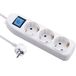 Electraline 59660 Stekkerdoos 3 voudig met Schakelaar, Kabel 1.5 M, 3G1.5mm, Meervoudige Stekkerdoos, Tafelstekkerdoos, Wit