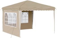 vidaXL Pop-up Feesttent 288 x 288 x 245 cm Crèmekleurig Oxford Stof