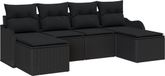 vidaXL Tuinbank Set Zwart Poly Rattan 4 Zitplaatsen