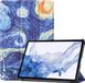 BTH Housse - Convient pour Samsung Galaxy Tab S8 - Fin et Robuste - Étui à rabat - Étui livre triple pli - Couverture rigide - Housse de tablette - Ciel étoilé