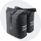 Voltano Dubbele Fietstas Rolltop E-bike Pro - Zwart - 48 Liter - 100% Waterdicht
