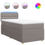 VidaXL Boxspringbed met matras, taupe, 120x190 cm, met stoffen bekleding