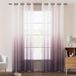 OEM Haltransparante voile decoratie, 2-delig, paars, 140x225 cm, polyester