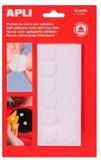 Apli Klittenband Rond Zelfklevend - d 19 mm - Wit - 12 stuk