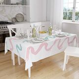 Bonamaison Tafelkleed, Anti-Mold, Sneldrogend, Waterdicht, 100% Polyester Tafellaken, Willekeurig patroon, 140 x 160 Cm - Ontworpen en Vervaardigd in Turkije