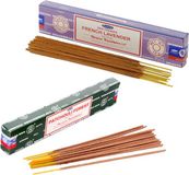 Satya Wierook cadeaus set - 2x geurstokjes - Lavendel en Patchouli Forrest geur - Meditatie