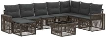 vidaXL Tuinbank - Set - 9-delig - Grijs en Donkergrijs - Polyrattan