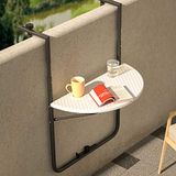 Bakaji Salontafel voor buiten, balkon, inklapbaar, ruimtebesparend, in hoogte verstelbaar, frame van metaal en tafelblad van polyrotan, glashouder, afmetingen 60 x 64 cm (wit)