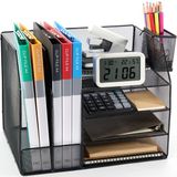 Cheerhom Brievenbak 4-laags Bureau-organizer, Stapelbare dossierorganizer, Tijdschriftensorteerhouder, Opbergbureau, Geschikt voor het opbergen van dossiers op het bureau