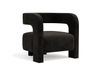 Fauteuil en velours chenillé noir