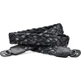 Leica 14696 Carrying Strap, flat braided rayon & leather cord, black